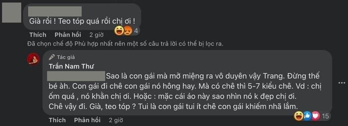 Nam Thư gay gắt, đáp trả khi bị chê “già teo tóp”.