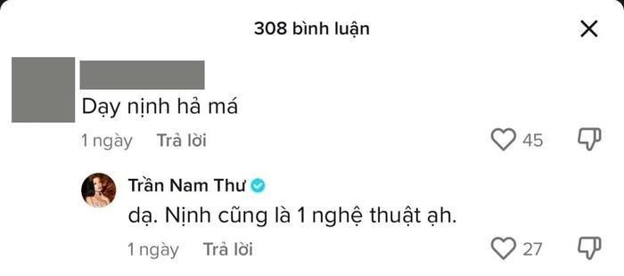 Nam Thư phản pháo khi bị hoài nghi về khả năng diễn xuất.