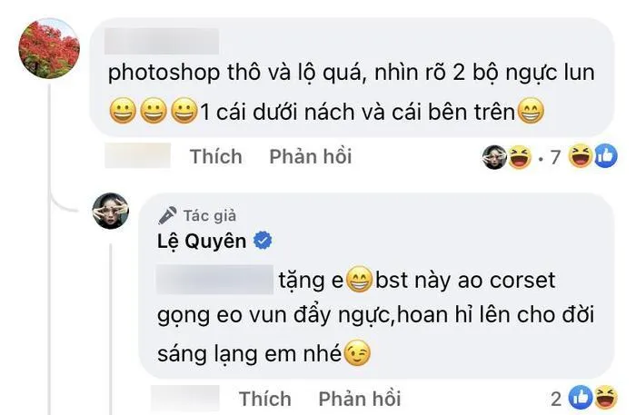 Lệ Quyên thẳng thắn đáp trả khi bị soi kéo ảnh quá tay.